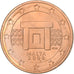 Malta, 2 Euro Cent, 2008, Paris, SC+, Cobre chapado en acero, KM:126