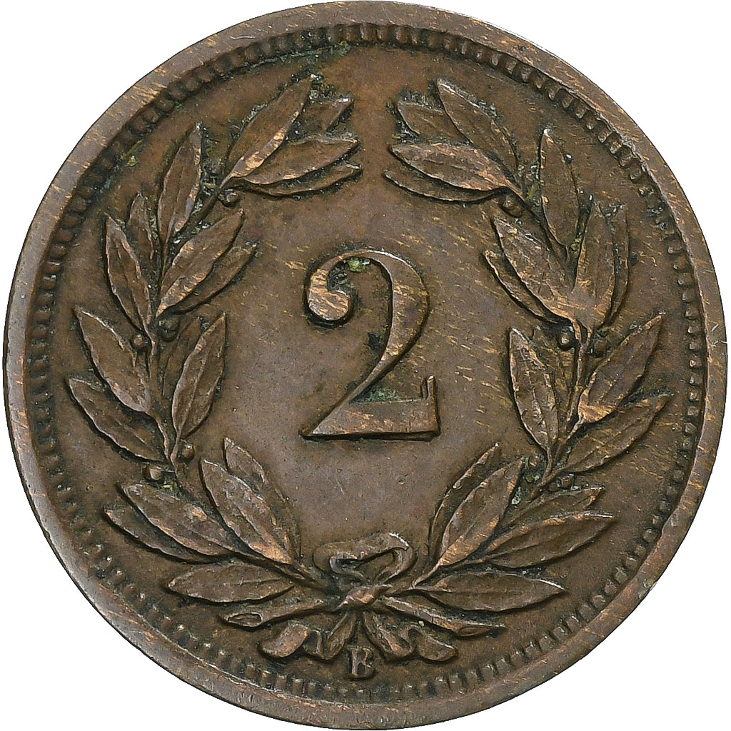 Coin, Switzerland, 2 Rappen, 1875, Bern, EF(40-45), Bronze, KM:4.1
