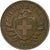 Suiza, 2 Rappen, 1893, Bern, Bronce, MBC, KM:4.1