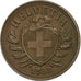 Suiza, 2 Rappen, 1893, Bern, Bronce, MBC, KM:4.1
