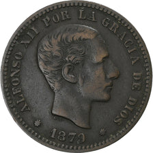 Spain, Alfonso XII, 5 Centimos, 1879, Madrid, Bronze, EF(40-45), KM:674