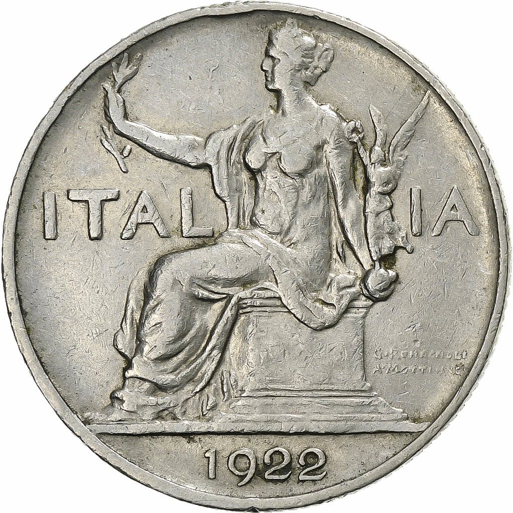 Italien, Vittorio Emanuele III, Lira, 1922, Rome, Nickel, SS, KM:62