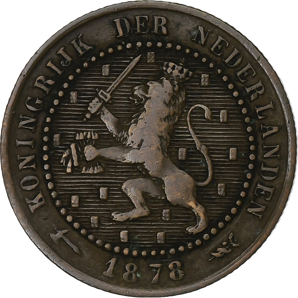 Netherlands, William III, Cent, 1878, Bronze, VF(30-35), KM:107.1