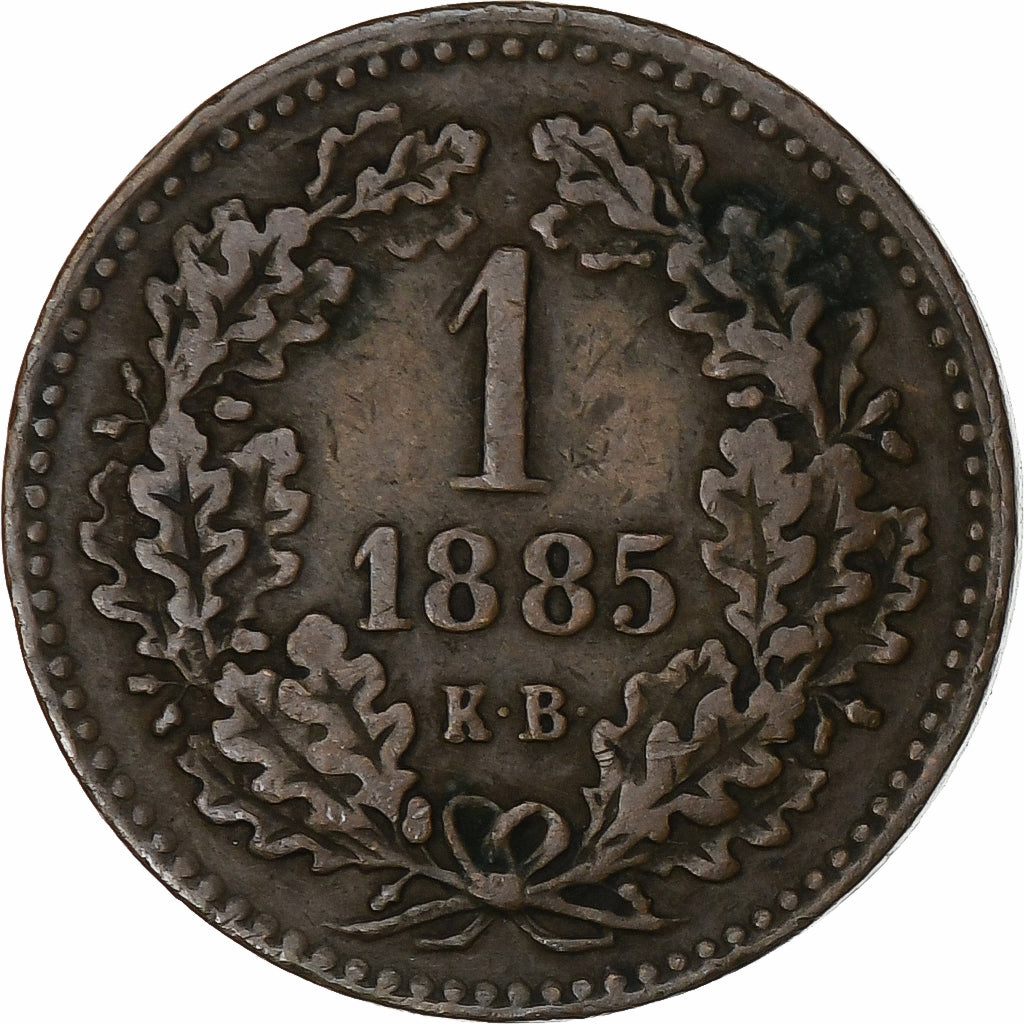 Ungheria, Franz Joseph I, Krajczar, 1885, Kremnica, Rame, BB+, KM:458