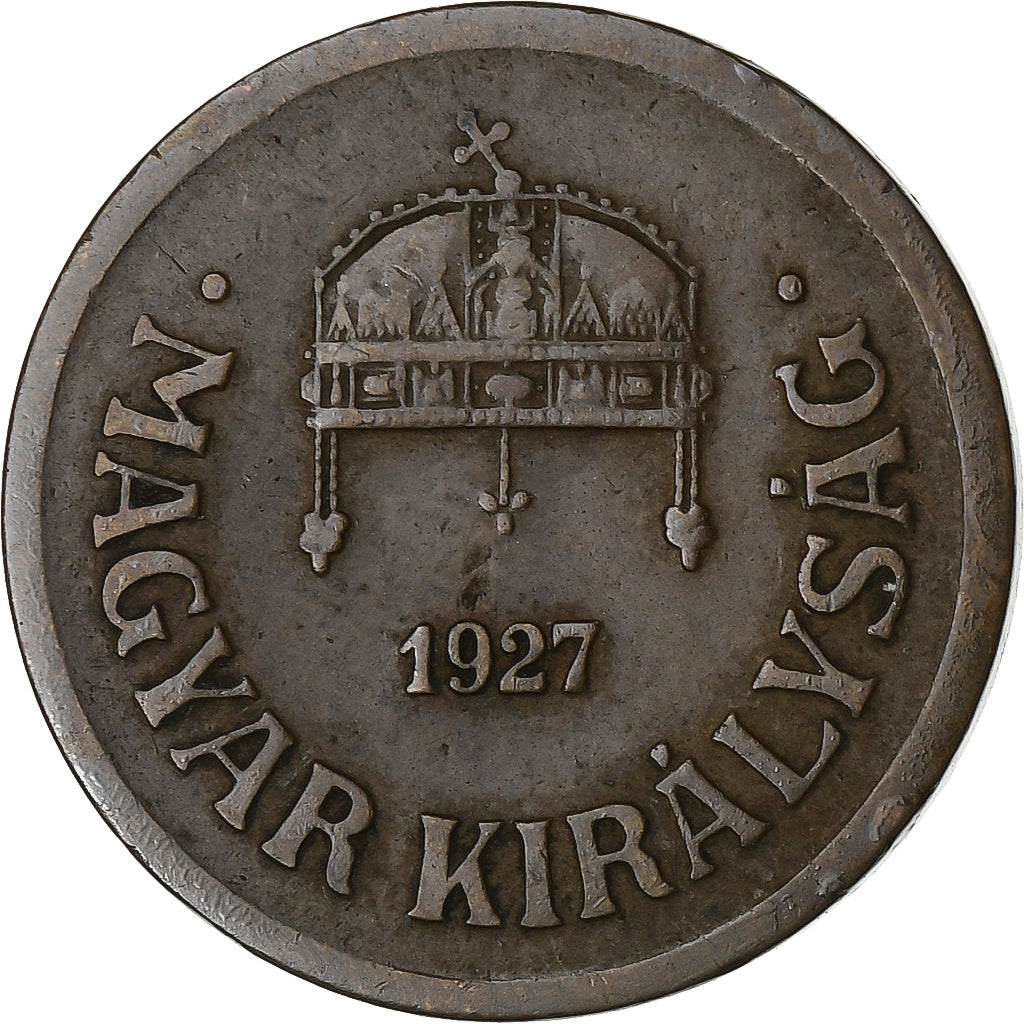 Coin, Hungary, 2 Filler, 1927, Budapest, EF(40-45), Bronze, KM:506