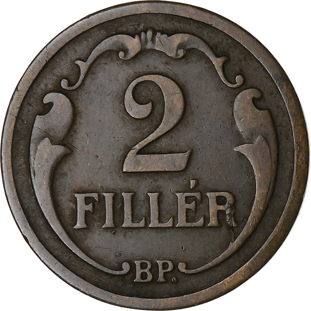 Coin, Hungary, 2 Filler, 1927, Budapest, EF(40-45), Bronze, KM:506