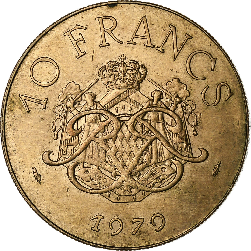 Moneta, Monaco, Rainier III, 10 Francs, 1979, BB, Rame-nichel-alluminio, KM:154