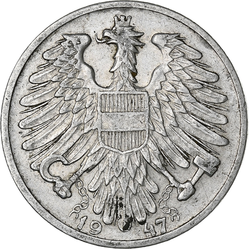 Coin, Austria, Schilling, 1947, Vienne, VF(30-35), Aluminum, KM:2871