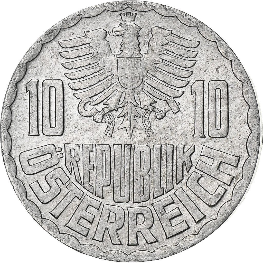 Coin, Austria, 10 Groschen, 1976, Vienna, AU(50-53), Aluminum, KM:2878