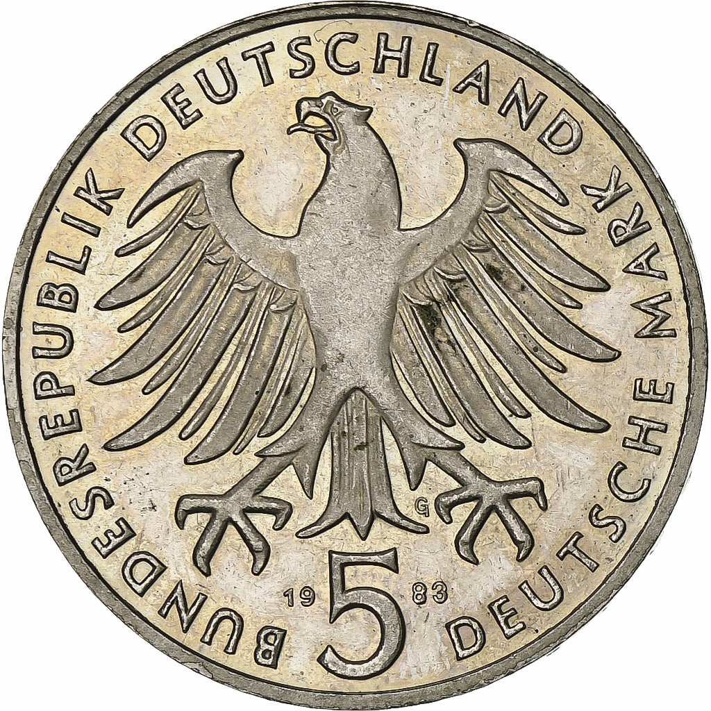 GERMANY - FEDERAL REPUBLIC, 5 Mark, 1983, Karlsruhe, Germany, AU(55-58), Copp...