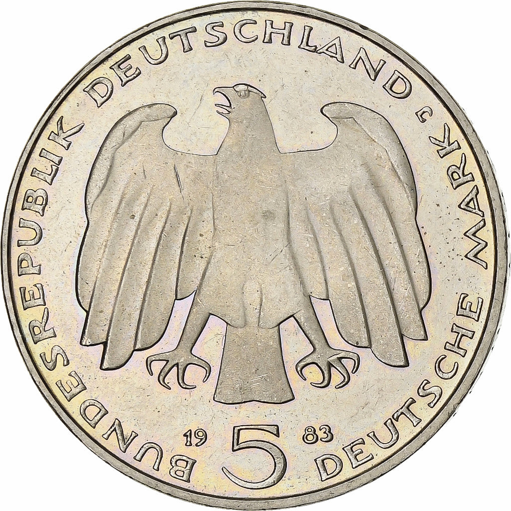 GERMANY - FEDERAL REPUBLIC, 5 Mark, 1983, Hamburg, Germany, AU(55-58), Copper...
