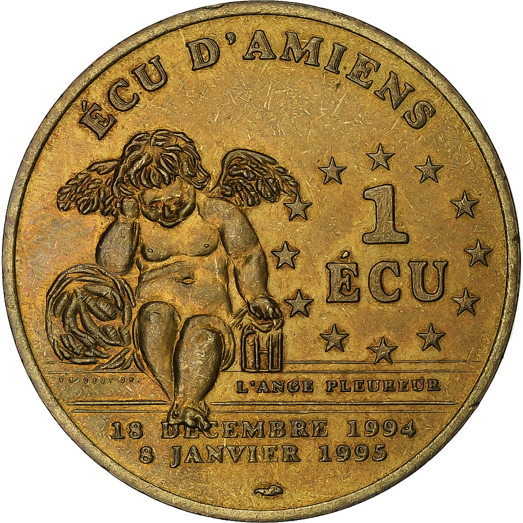 Francia, medaglia, 1 Ecu d'Amiens, Cathédrale, 1994-1995, Bronzo, BB