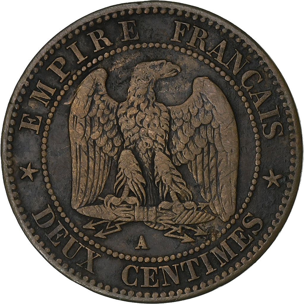 Moneta, Francja, Napoleon III, Napoléon III, 2 Centimes, 1862, Paris