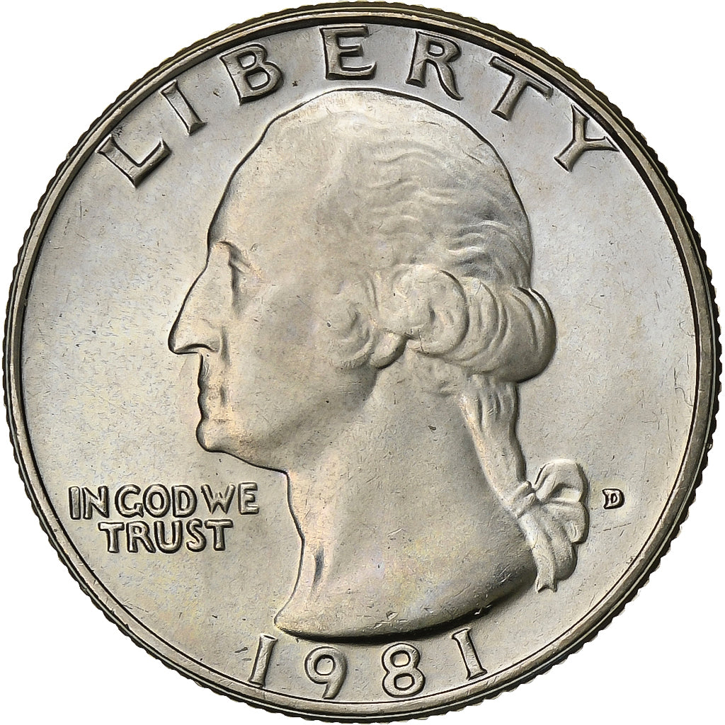 USA, Quarter, Washington Quarter, 1981, U.S. Mint, Miedź-Nikiel powlekany