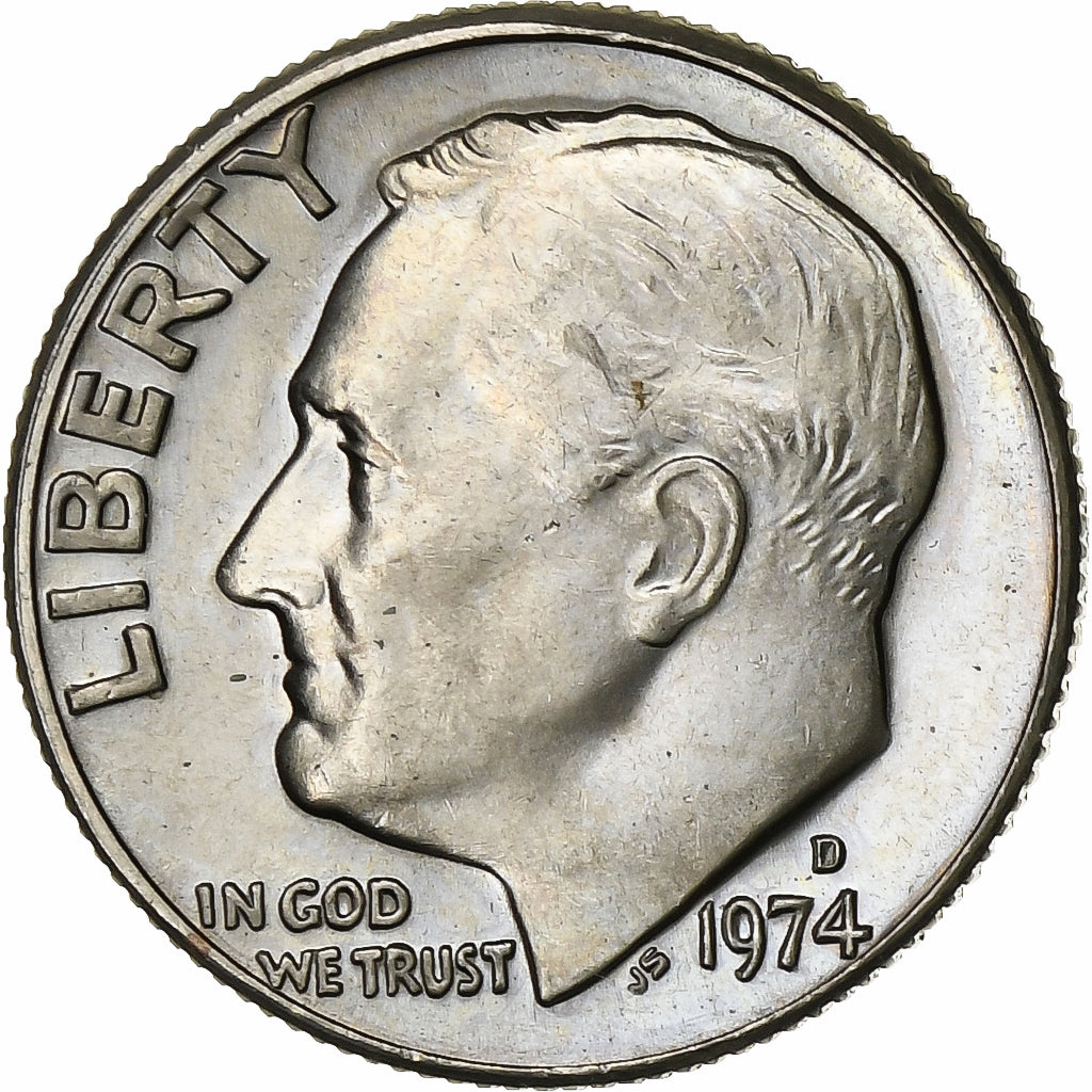Verenigde Staten, Dime, Roosevelt Dime, 1974, U.S. Mint, Copper-Nickel Clad