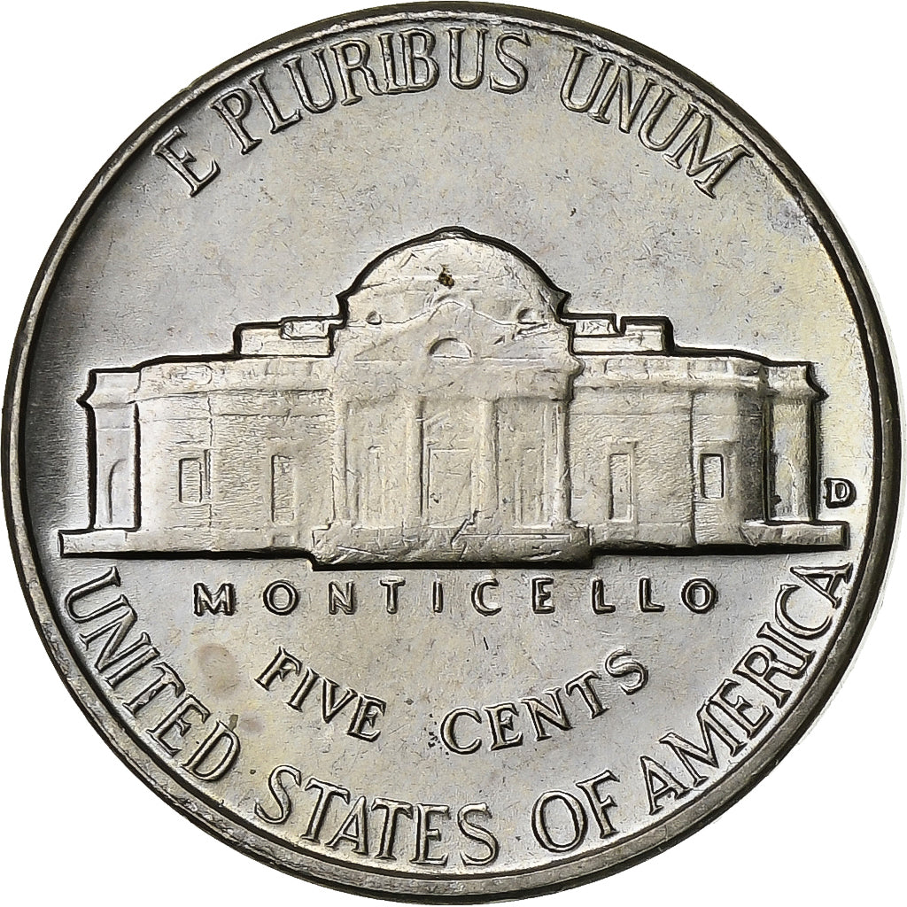Verenigde Staten, 5 Cents, Jefferson Nickel, 1960, U.S. Mint, Cupro-nikkel, UNC