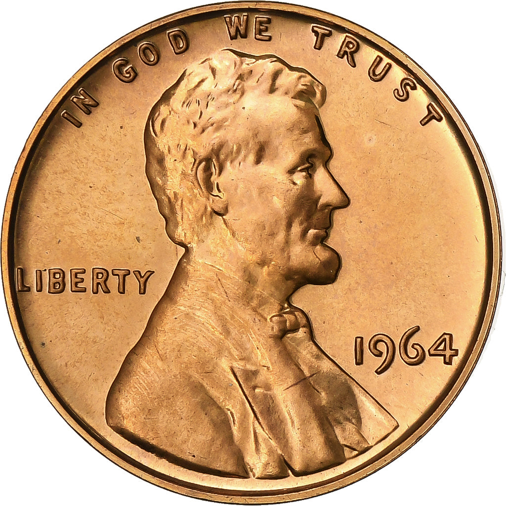 Estados Unidos da América, Cent, Lincoln Cent, 1964, U.S. Mint, Latão