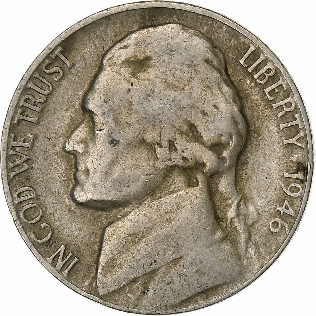USA, 5 Cents, Jefferson Nickel, 1946, Philadelphia, Miedź-Nikiel, EF(40-45)