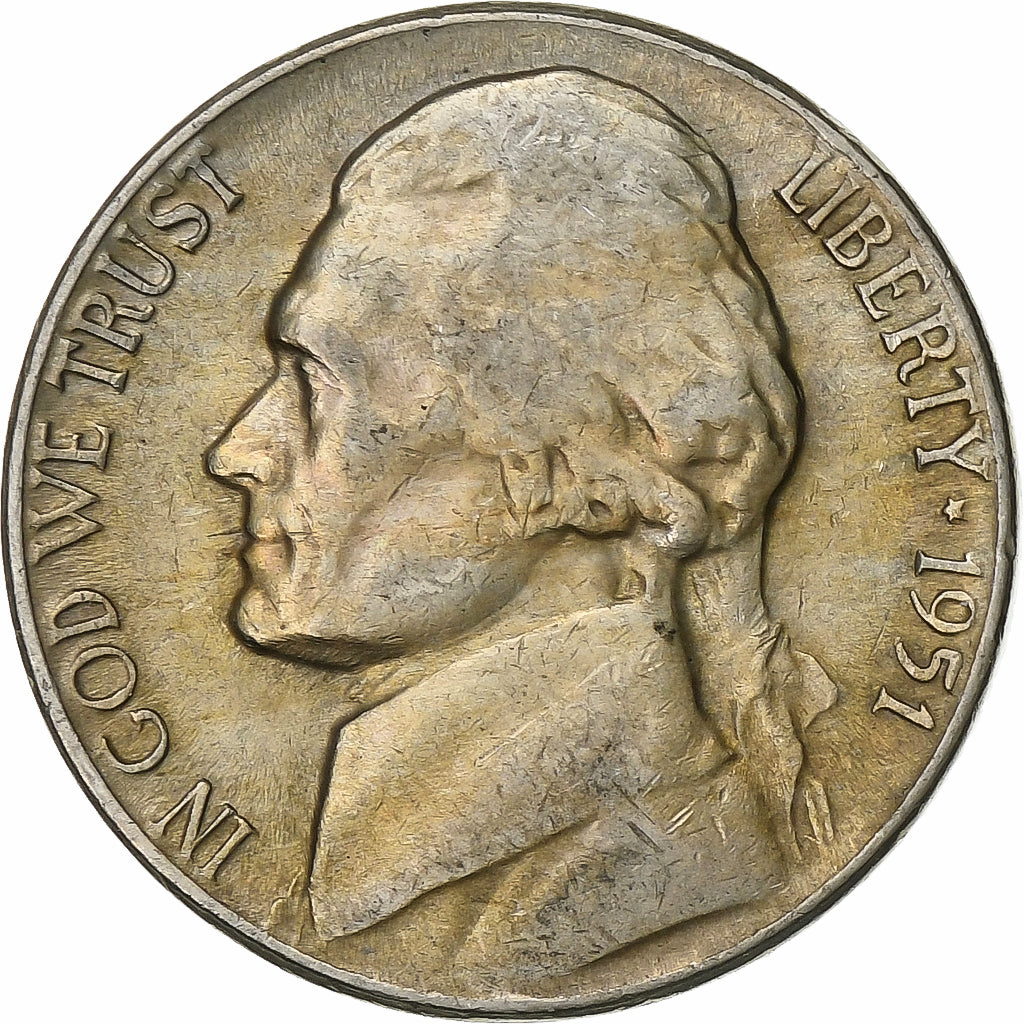 Vereinigte Staaten, 5 Cents, Jefferson Nickel, 1951, Philadelphia