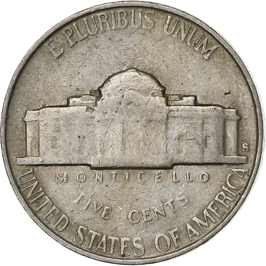 USA, 5 Cents, Jefferson Nickel, 1952, U.S. Mint, Miedź-Nikiel, EF(40-45)