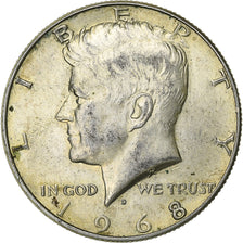 Estados Unidos da América, Half Dollar, Kennedy Half Dollar, 1968, Denver