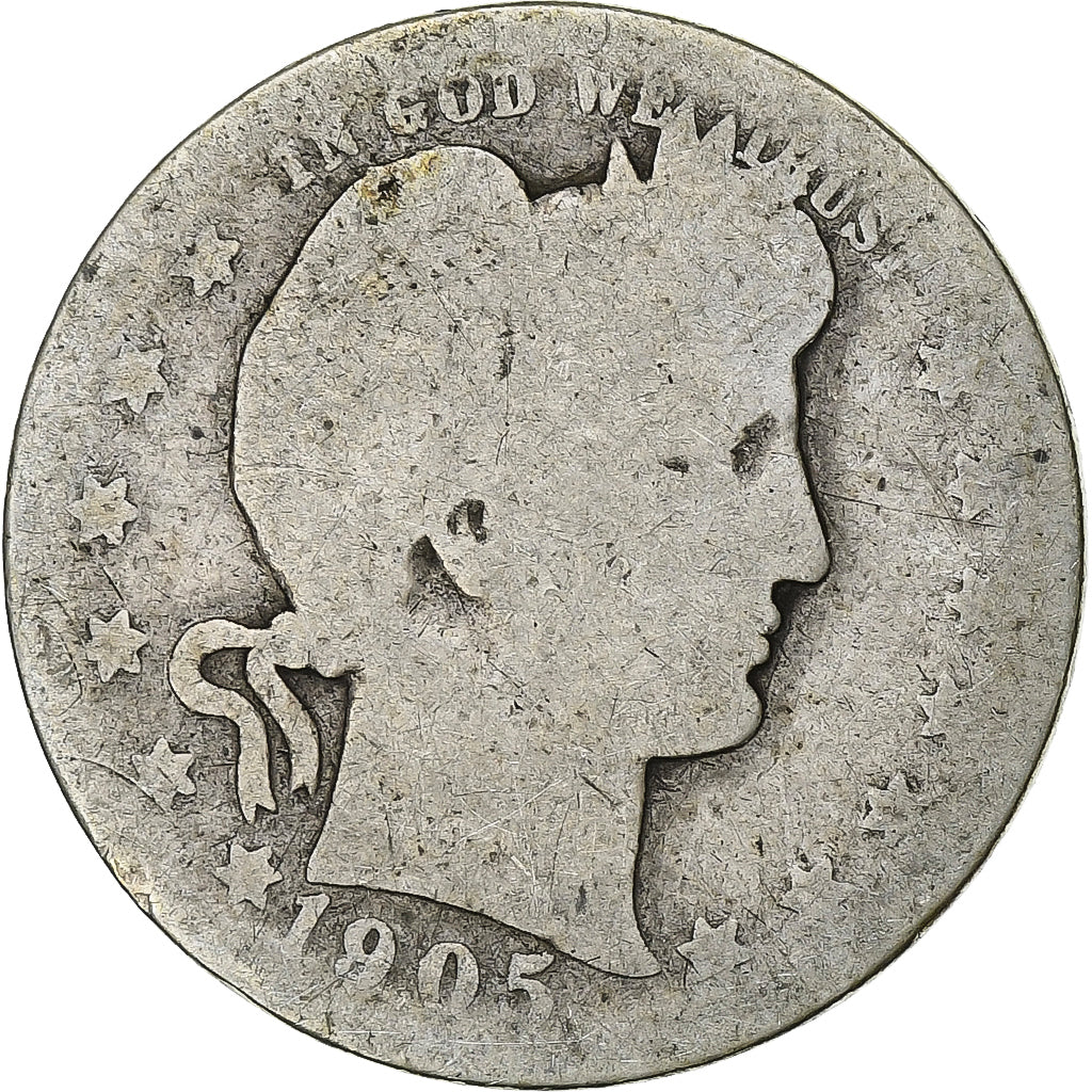 United States, Barber Quarter, Barber Quarter, 1905, San Francisco, Silver