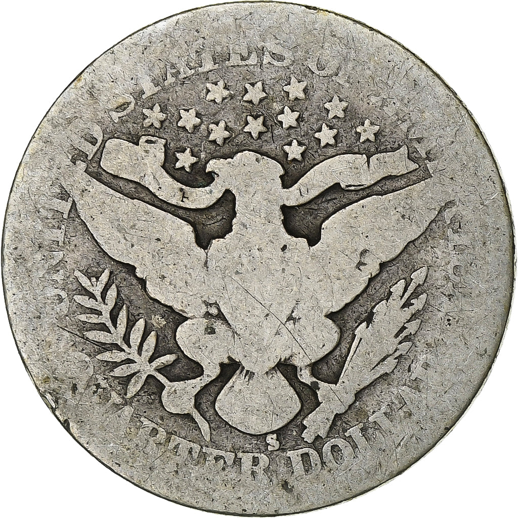 United States, Barber Quarter, Barber Quarter, 1905, San Francisco, Silver