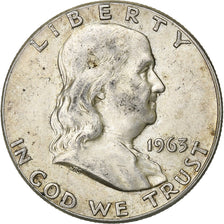 Estados Unidos da América, Half Dollar, Franklin Half Dollar, 1963, U.S. Mint