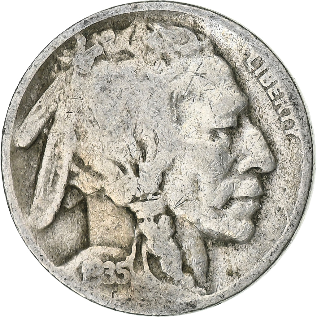 Vereinigte Staaten, 5 Cents, Buffalo Nickel, 1935, U.S. Mint, Kupfer-Nickel, SS