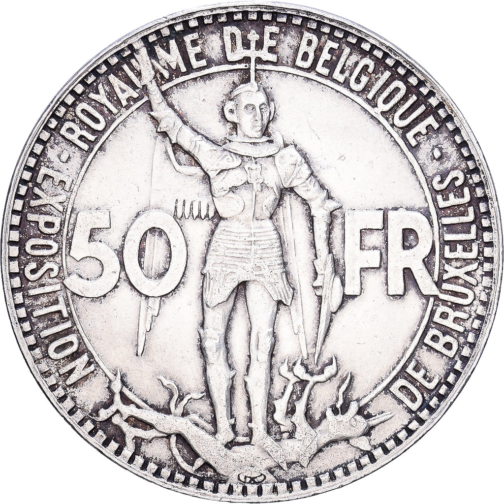 Belgium, 50 Francs, Exposition Universelle, 100 ans des chemins de fer belges