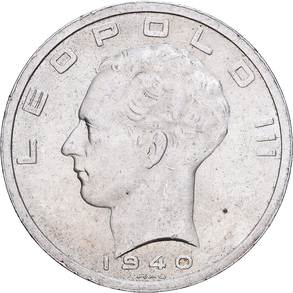 Belgien, Leopold III, 50 Francs, 50 Frank, 1940, Brussels, Silber, SS, KM:1