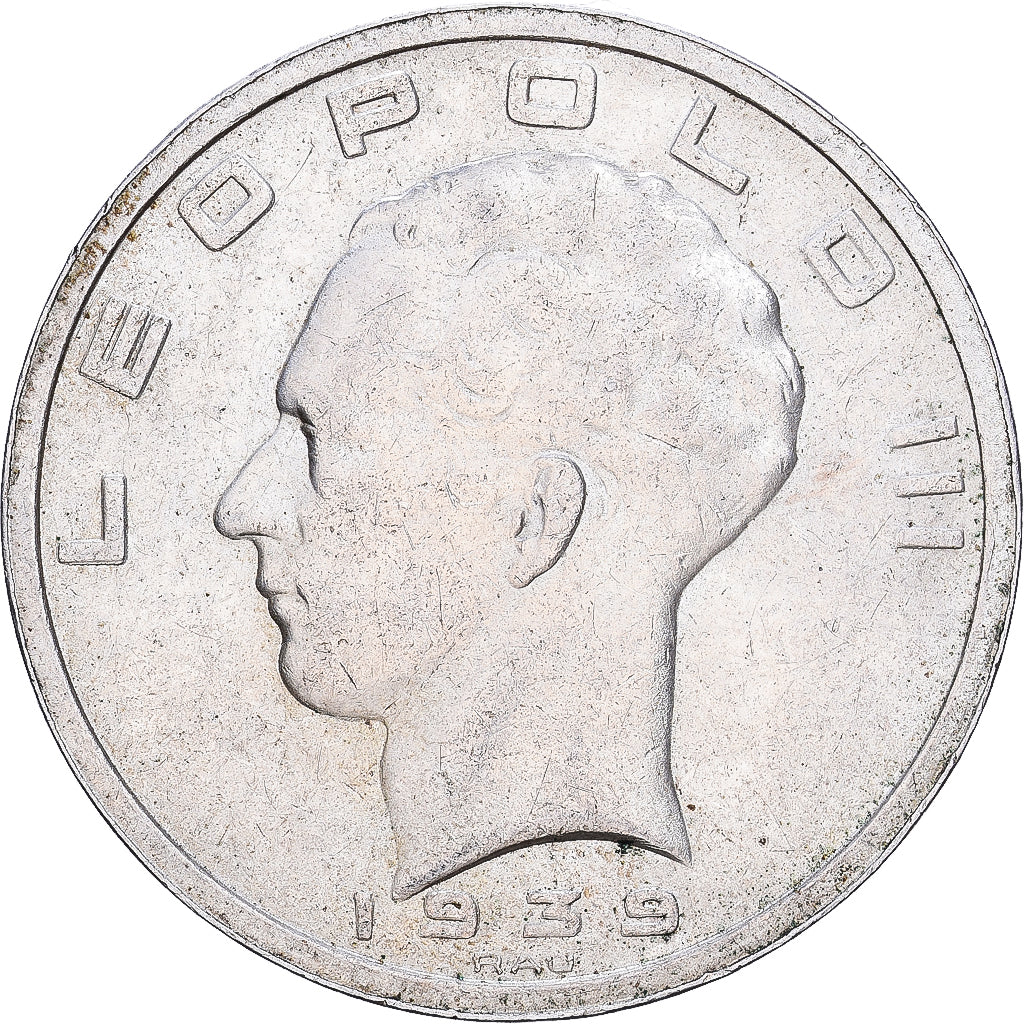 Belgio, Leopold III, 50 Francs, 1939, Brussels, Argento, BB