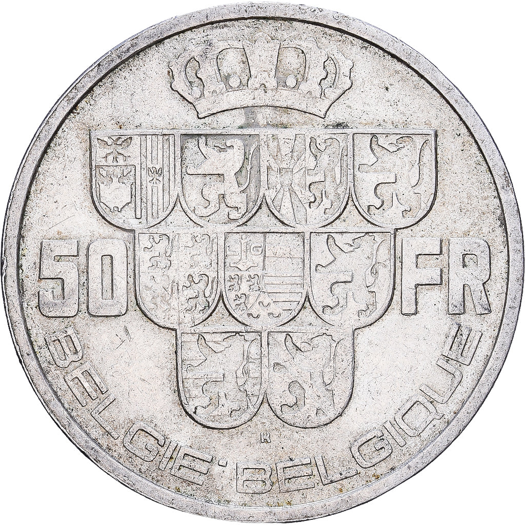 Belgio, Leopold III, 50 Francs, 1939, Brussels, Argento, BB