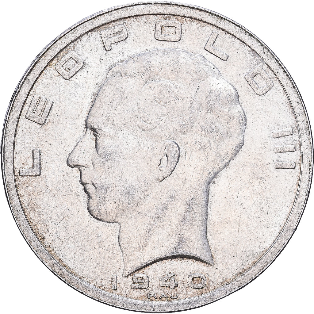 Belgio, Leopold III, 50 Francs, 1940, Brussels, Argento, BB