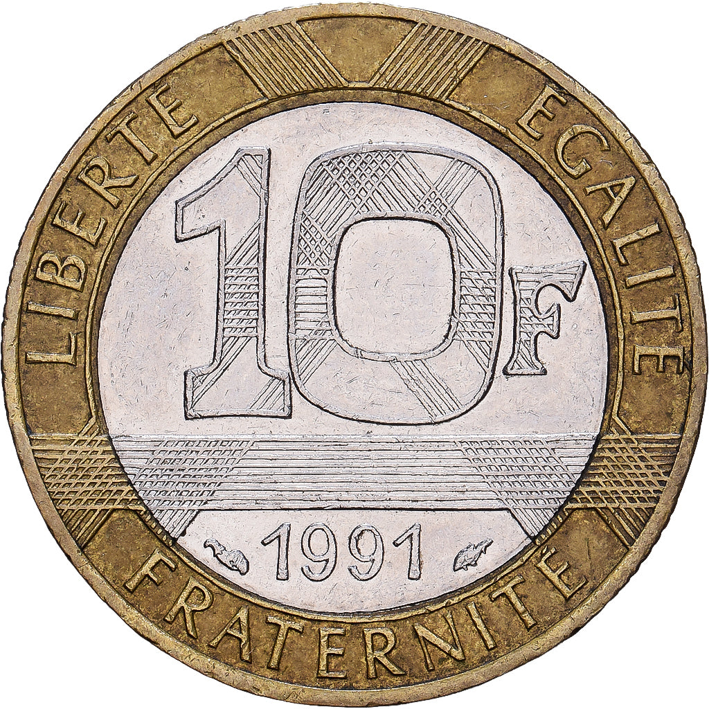 França, 10 Francs, Undated (1991), Paris, Tampon de propagande, Bimetálico