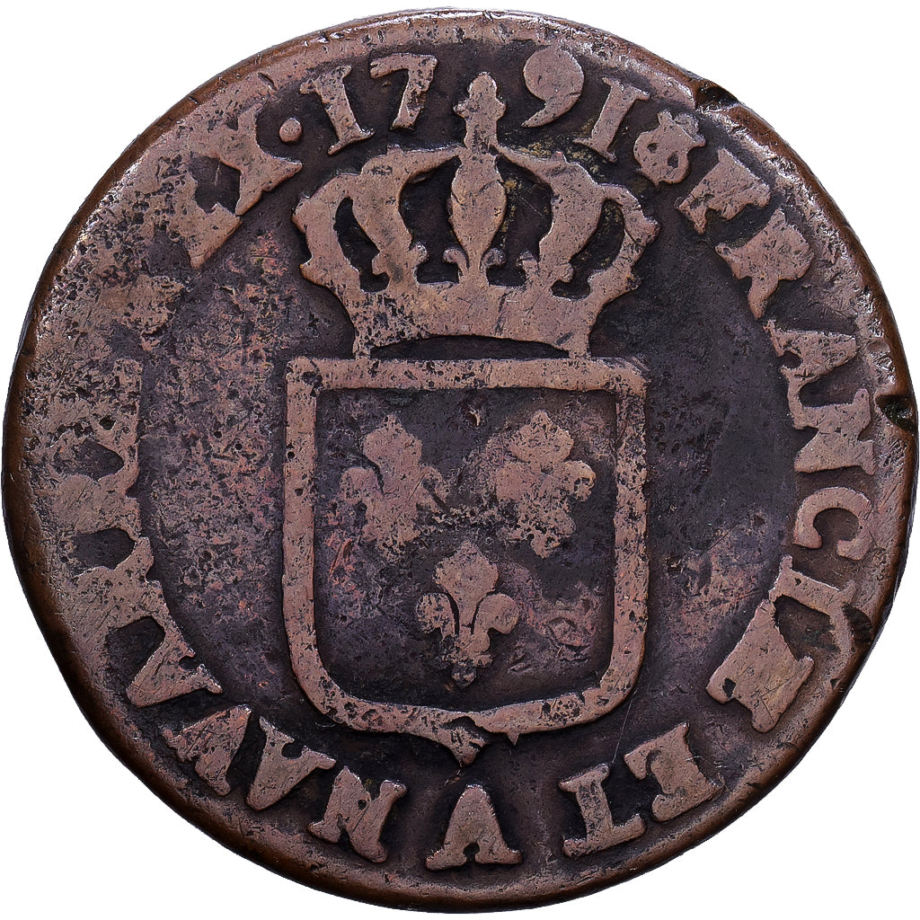 Frankreich, Louis XVI, Sol, 1791, Paris, Cuivre, SGE