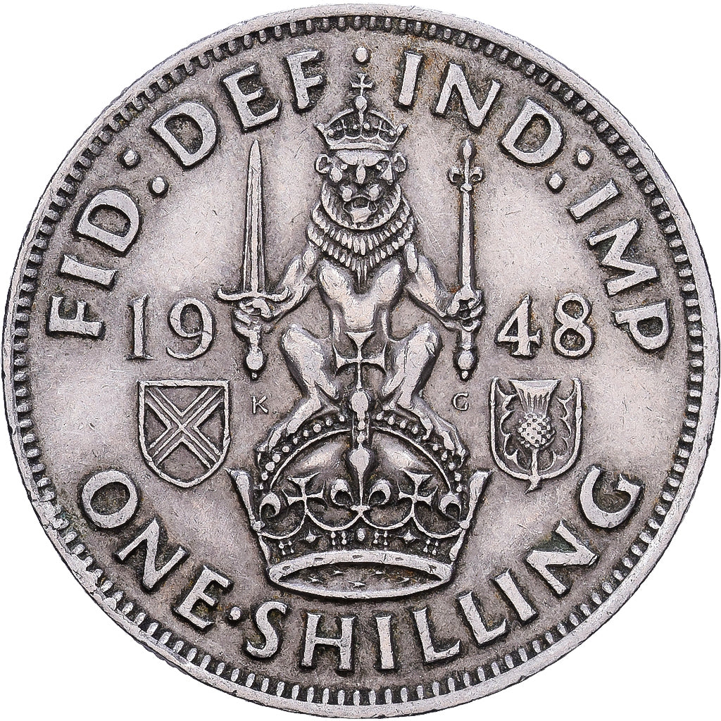 United Kingdom, George VI, 1 Shilling, 1948, British Royal Mint, Cupronickel