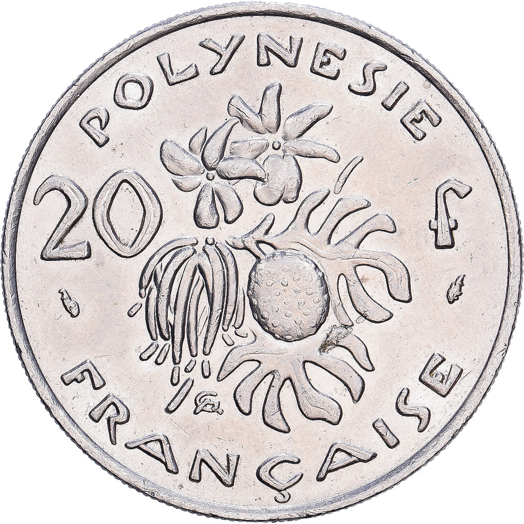 Polinesia francese, 20 Francs, 1975, Paris, Nichel, BB