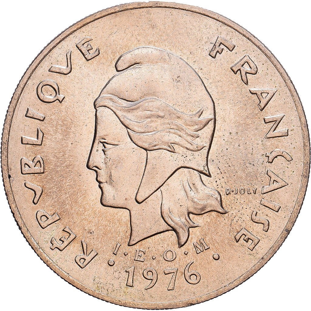 Polinezja Francuska, 100 Francs, 1976, Paris, Mosiądz niklowy, EF(40-45)