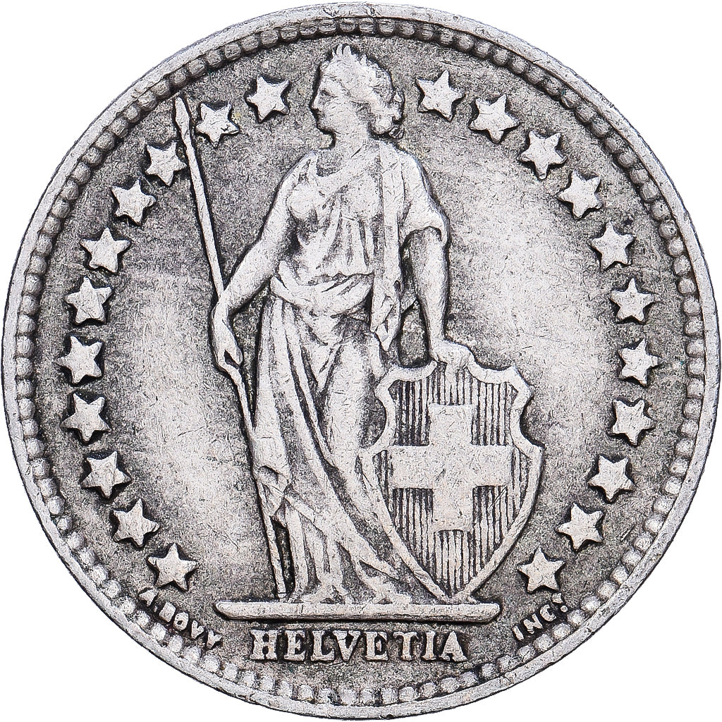 Suíça, Demi Franc, 1944, Bern, Prata, VF(20-25)