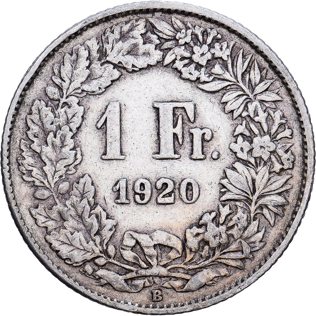 Svizzera, 1 Franc, 1920, Bern, Argento, BB