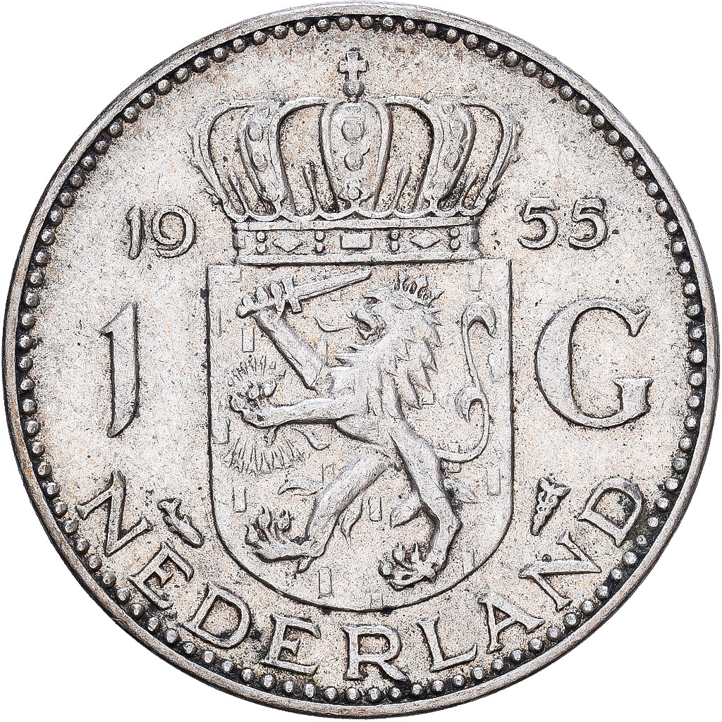 Países Baixos, 1 Gulden, 1955, Utrecht, Prata, VF(20-25)