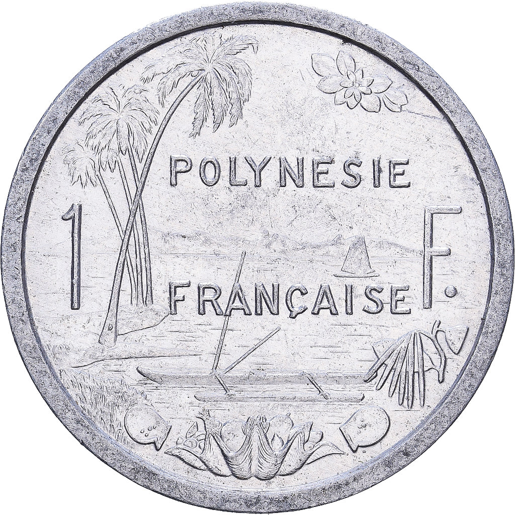 French Polynesia, 1 Franc, 1982, Paris, Aluminium, SS