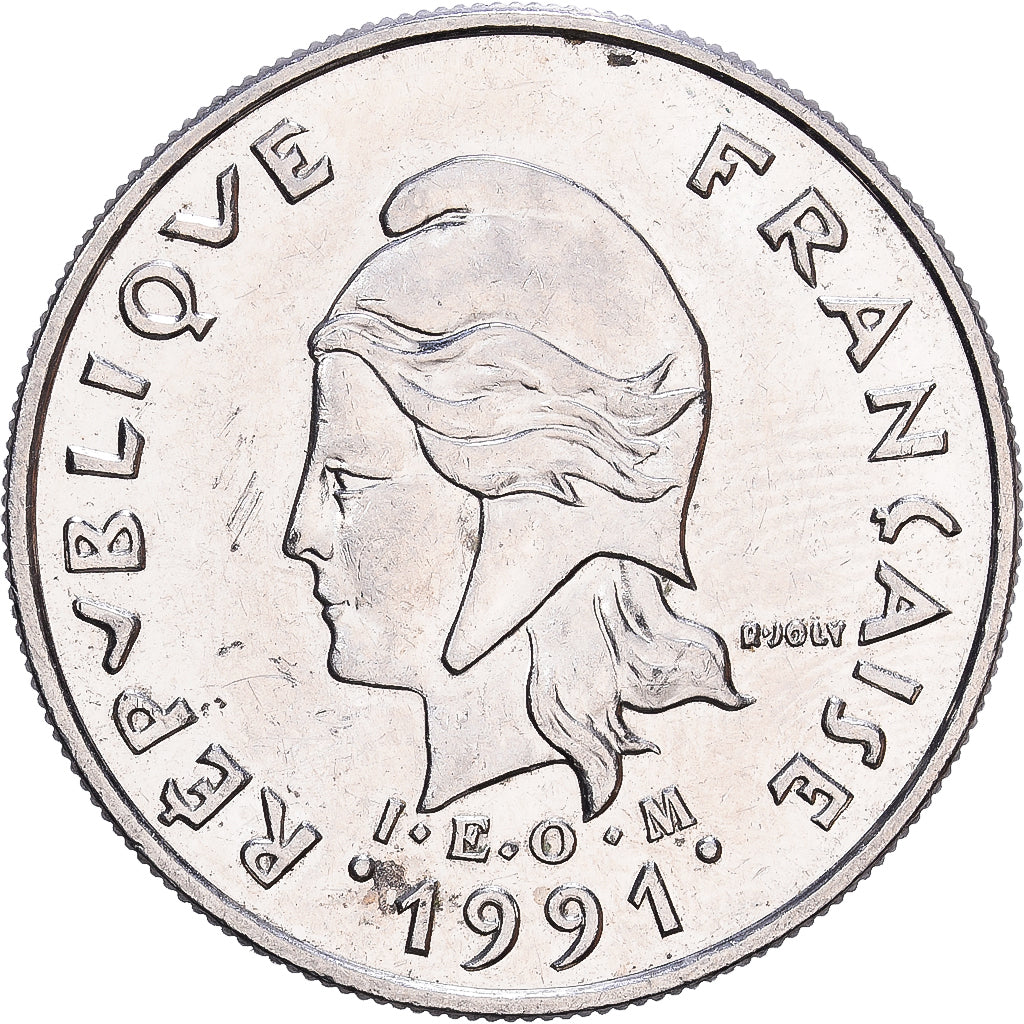 French Polynesia, 10 Francs, 1991, Paris, Nickel, SS