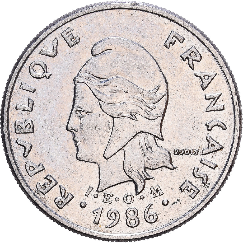 French Polynesia, 10 Francs, 1986, Paris, Nickel