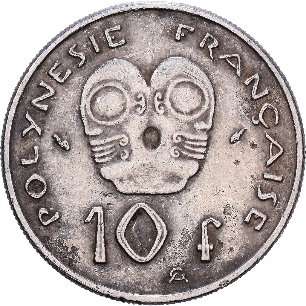 French Polynesia, 10 Francs, 1985, Nickel, F(12-15)