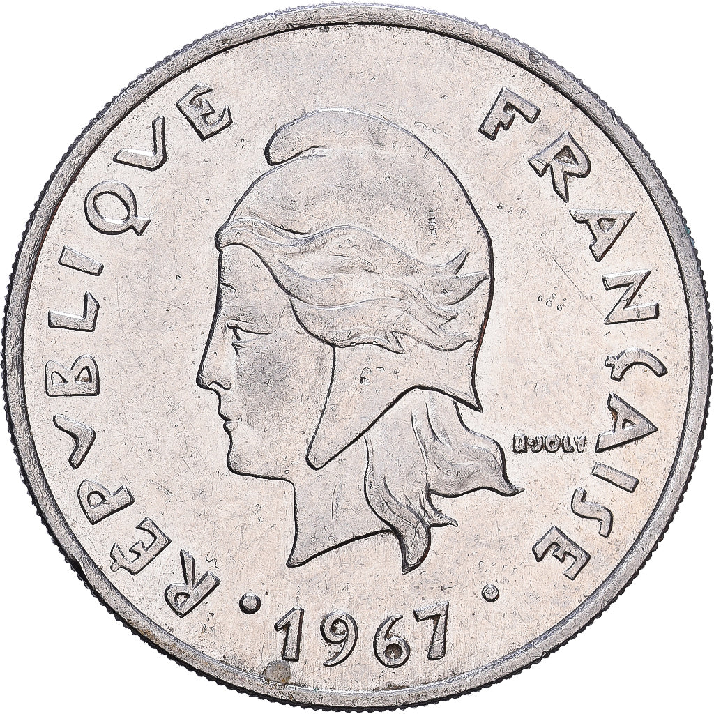 Polinesia francese, 20 Francs, 1967, Paris, Nichel, BB