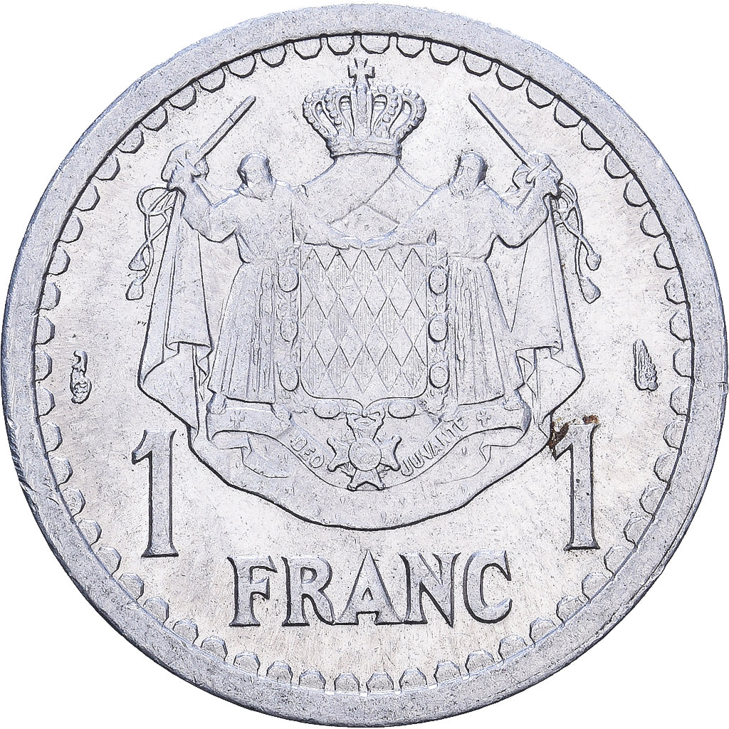 Monaco, 1 Franc, 1943, Paris, Aluminum, F(12-15)