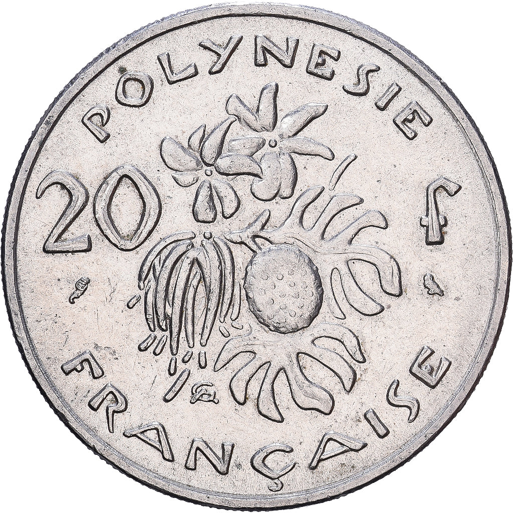 French Polynesia, 20 Francs, 1970, Paris, Nickel, SS