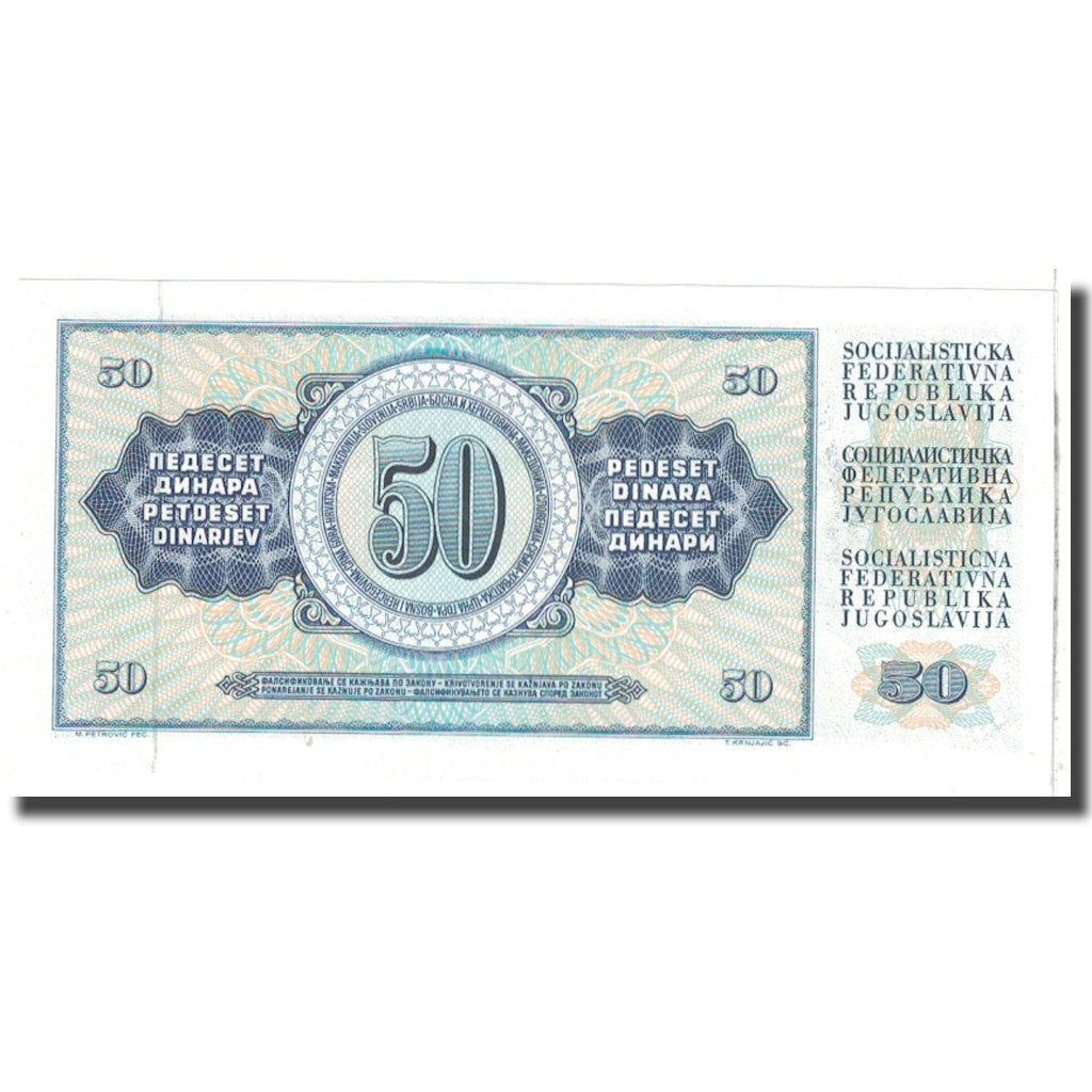 Banknote, Yugoslavia, 50 Dinara, 1968, 1968-05-01, KM:83c, UNC(65-70)